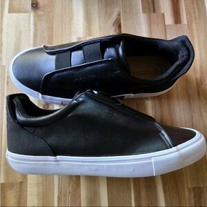 London Fog Francis Men’s Black Slip-On Sneakers Size 11M | Memory Foam | NIB